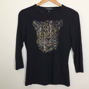 St. John caviar 3/4 sleeve top